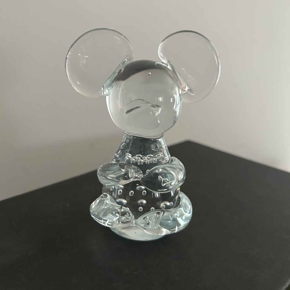 Koala Bear Mouse Figurine Art Glass Blown Controlled Bubbles Paperweight 3.5”